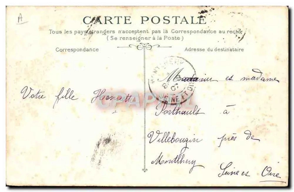 Dieppe — O Navio a Vapor « Tamise » — G. M. 1342 - Verso