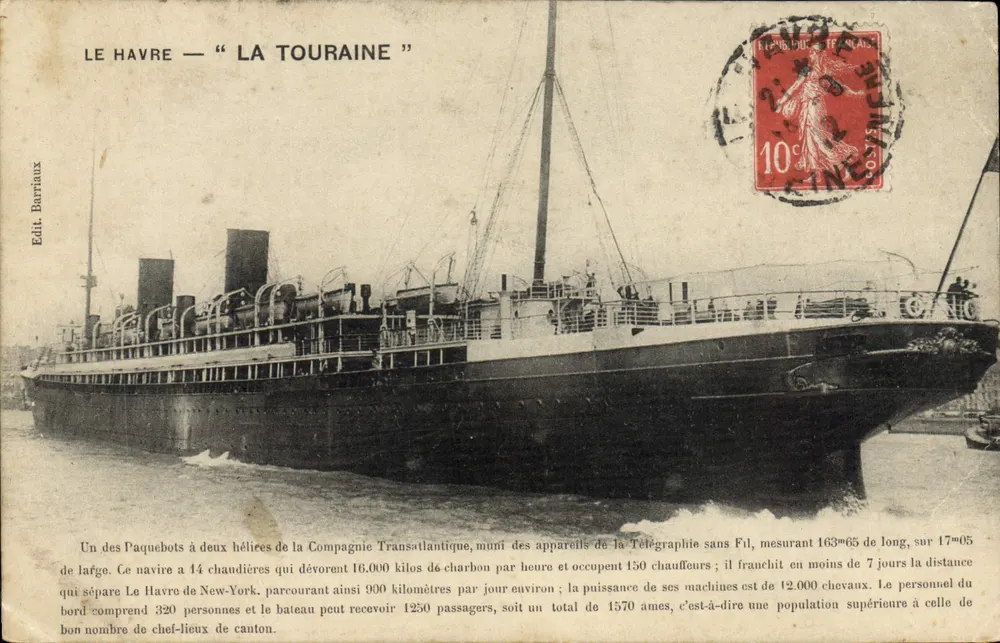Le Havre — "La Touraine" — Edit. Barraux - Vorderseite