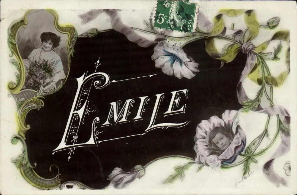 Émile — Carta postale decorativa com retratos — editor G. Muller - Frente