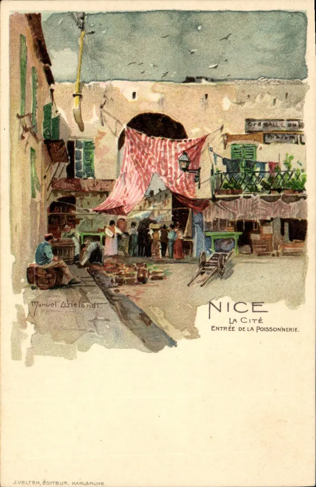 Nice — A Cidade, entrada da peixaria — Manuel Alielandt, J. Velten, Karlsruhe - Frente