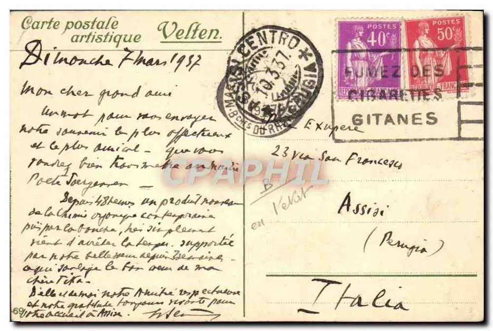 La Turbie — vue du château et de la rue — éditeur VELSTEN - Verso