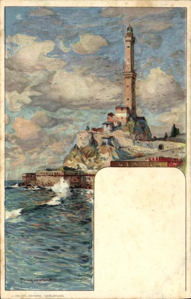 Farol de Gênova — vista marítima — J. Velten, Karlsruhe - Frente
