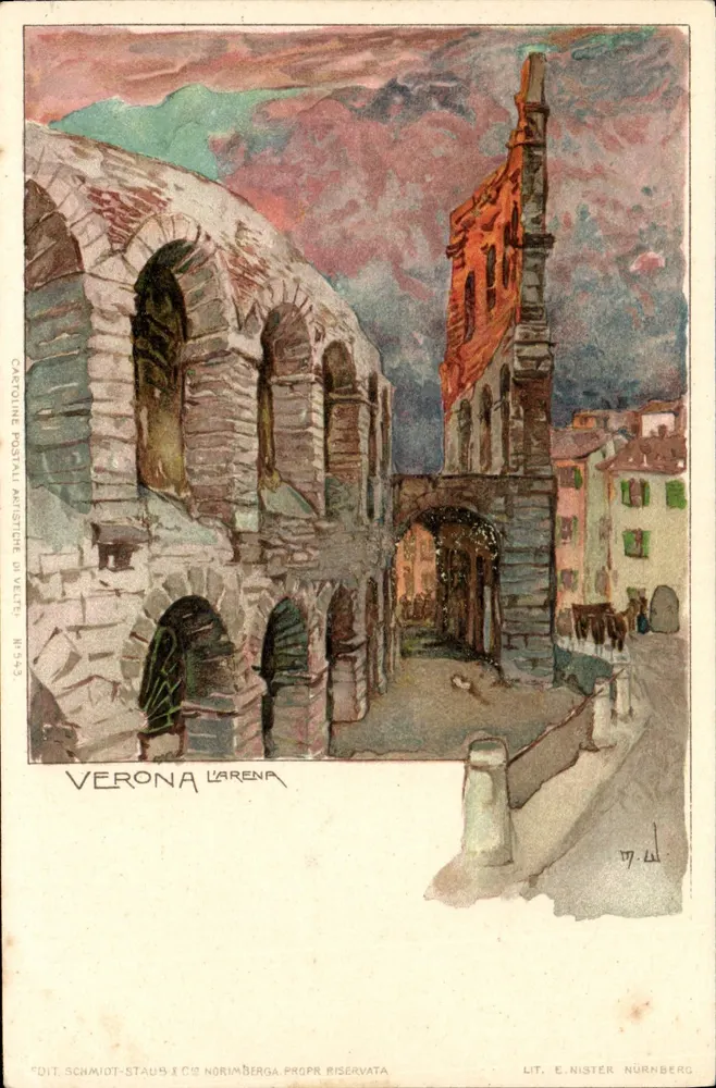 Verona - L'arena — Ausgabe Schmidt-Staubs & Cie, Nürnberg, n° 5543 - Vorderseite