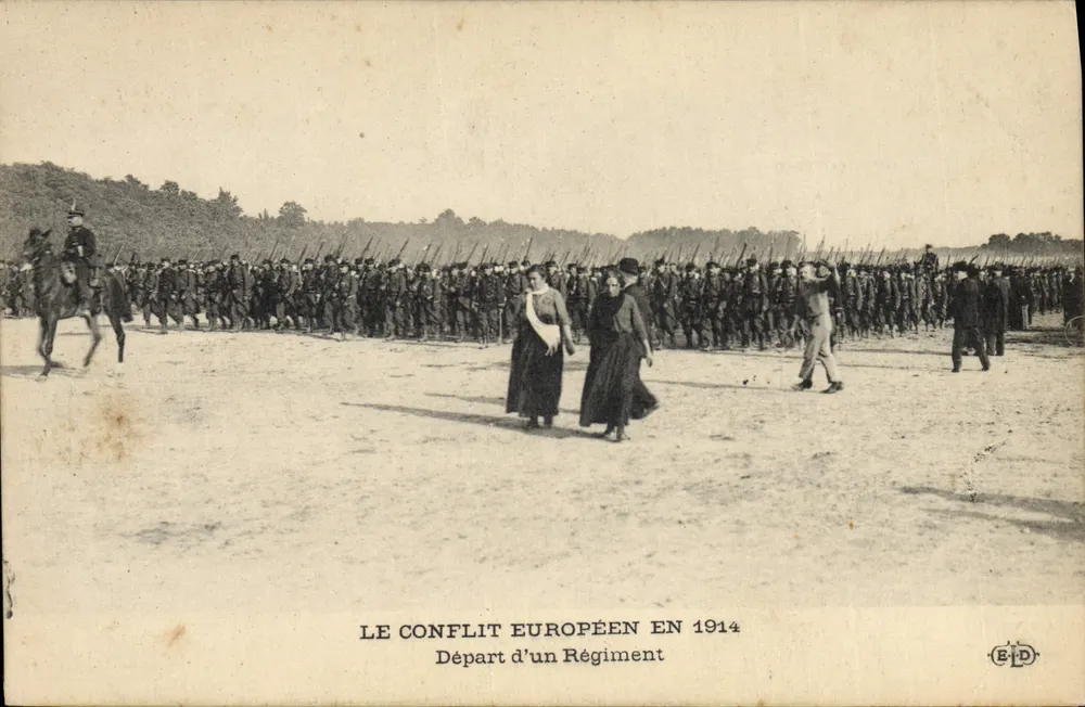 Partida de um Regimento — O CONFLITO EUROPEU EM 1914 — Edição E.P.D. - Frente