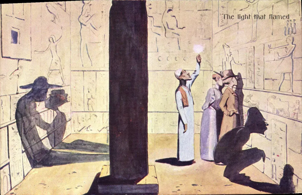 Ägyptischer Saal — Szene einer Besichtigung — The Cairo Postcard Trust, n°4 - Vorderseite