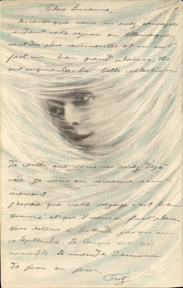 Porträt einer Frau — handsignierte Ansichtskarte — B. Patella, n° 174 - Vorderseite