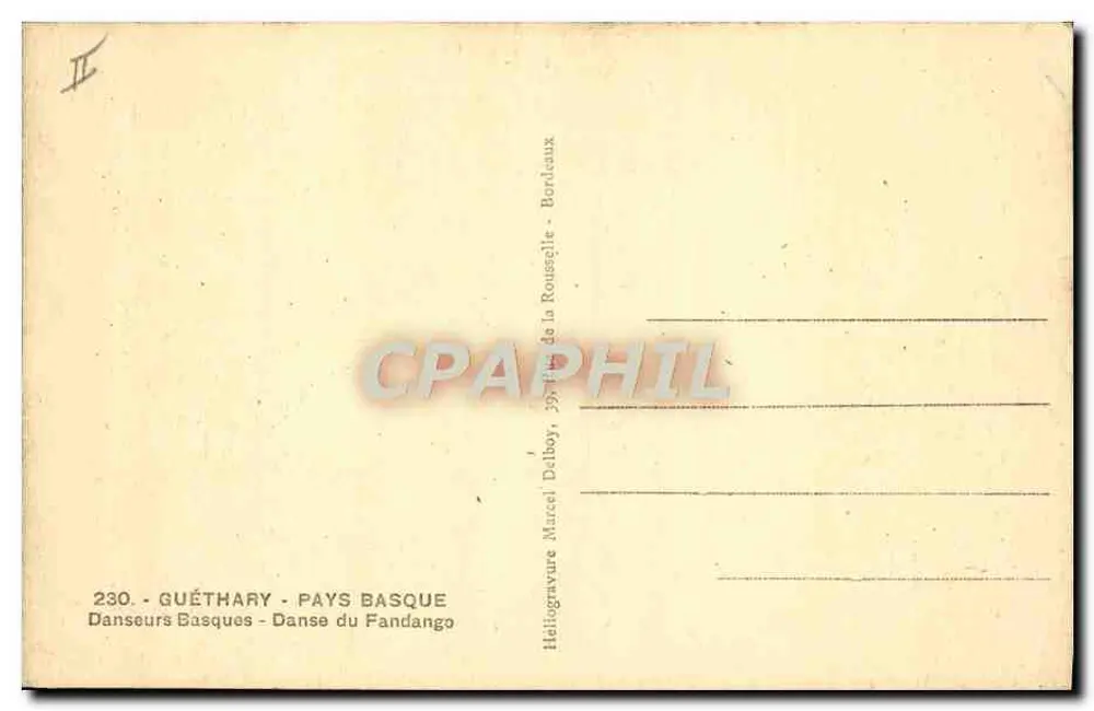 Guéthary - País Basco - Dança do Fandango — Heiligravure Marcel Delboy, 39, rue de la Rousseille, Bordeaux - Verso