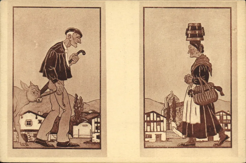 Países Vascongados - Día de Mercado — Jacques Le Tanneur, Fototipia Marcel Delbroy, Bordeaux - Anverso