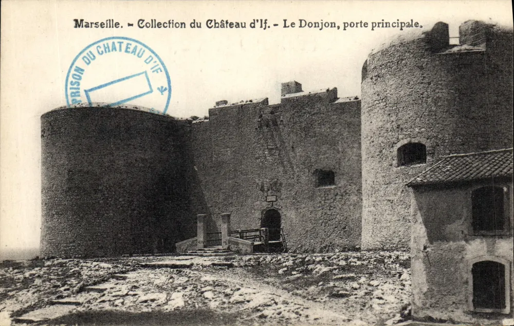 Marseille — Sammlung des Château d'If — Der Bergfried, Haupteingang. - Vorderseite