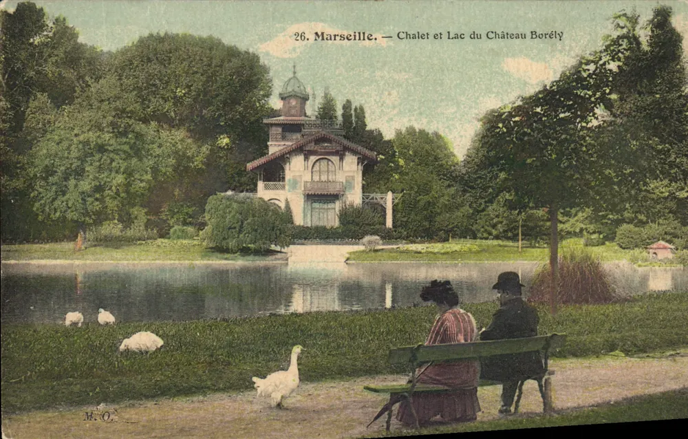 Marsella — Chalet y Lago del Castillo Borély — M. O. editor - Anverso