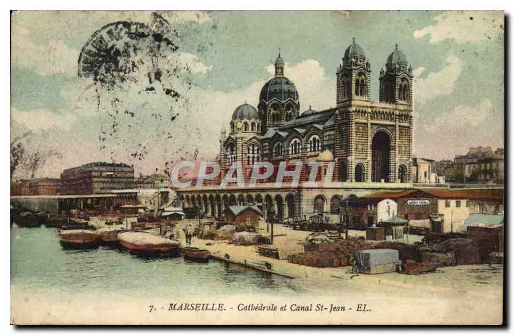 Marseille — Kathedrale und Kanal St-Jean — EL. - Vorderseite