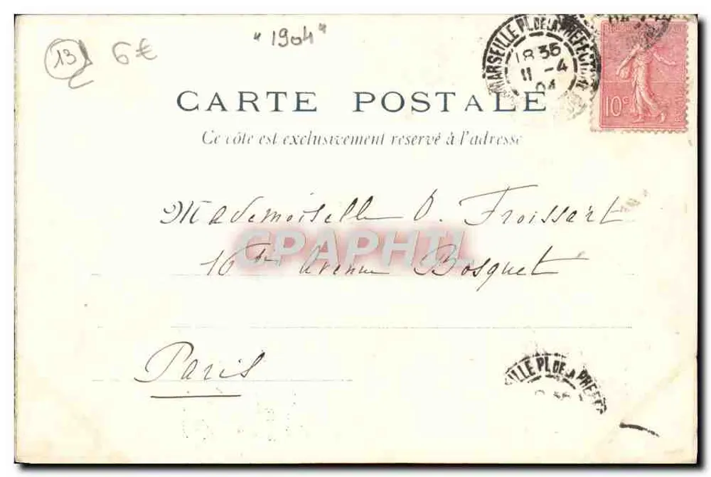 Vista de Marselha — Porto São Leão — editor P. Cornubert, n° 19 - Verso