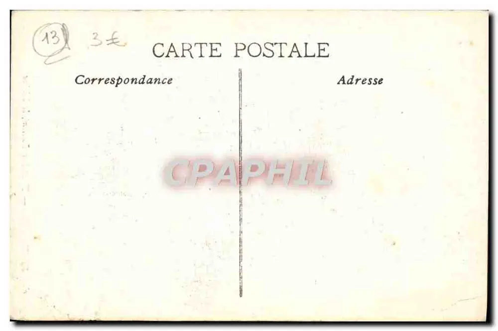 Marseille — Fontaine Cantini, o Rio Rhône — editor desconhecido, n° de série 89 - Verso