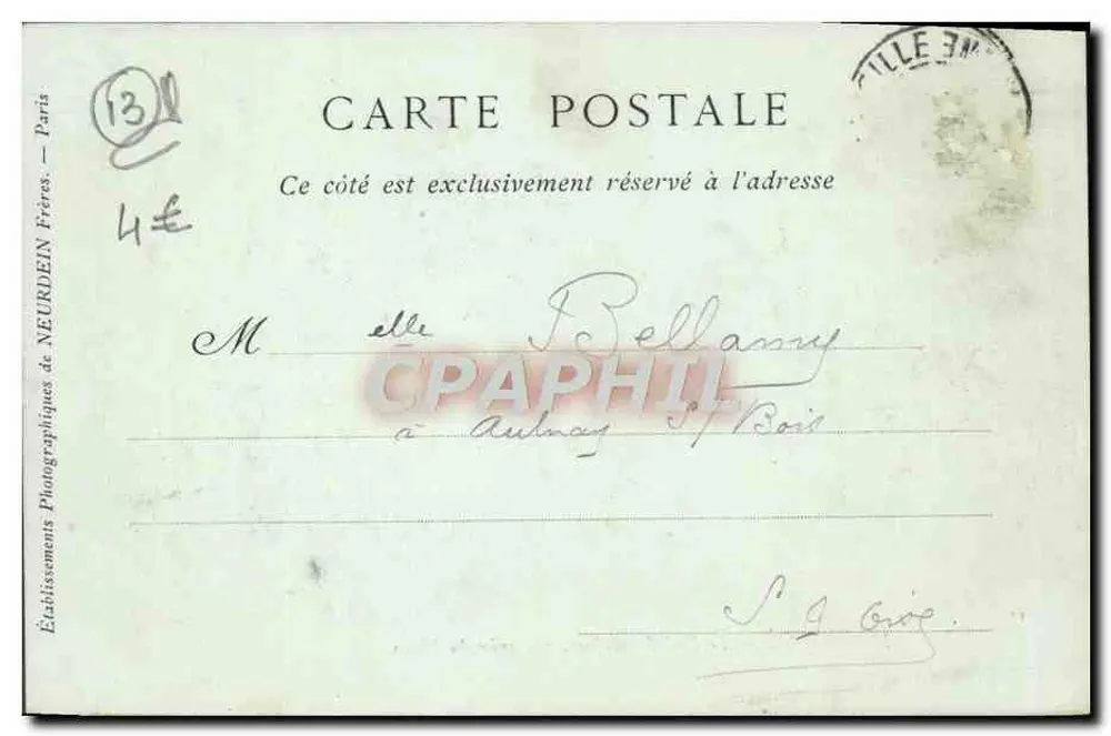 Marseille — Le Fort Saint-Jean, Ansicht vom Pharo — Sammlung ND Phot - Rückseite