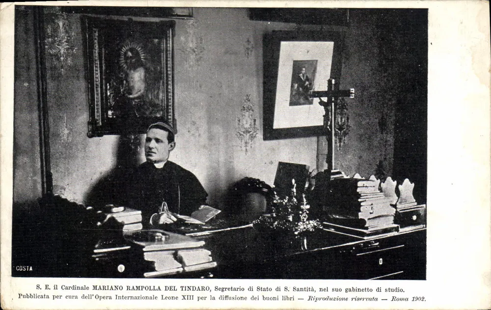 Kardinal Mariano Rampolla del Tindaro — Sekretär des Heiligen Stuhls — in seinem Arbeitszimmer — Rom 1902 - Vorderseite