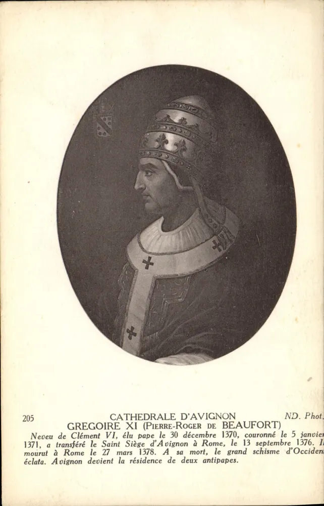 Kathedrale von Avignon — Gregor XI (Pierre-Roger de Beaufort) — ND. Foto. - Vorderseite
