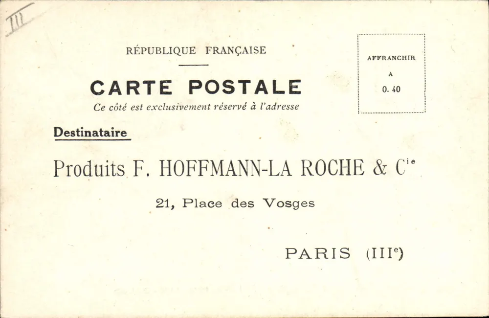 Sirup "Roche" — Werbung für Medikament — Verlag F. Hoffmann-La Roche & Cie, Paris (IIIe) - Vorderseite
