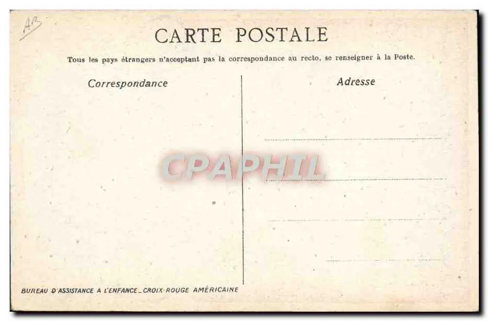 Criança brincando na água — troca de fraldas — Imp. G. Bataille, Paris, N° 824 - Verso