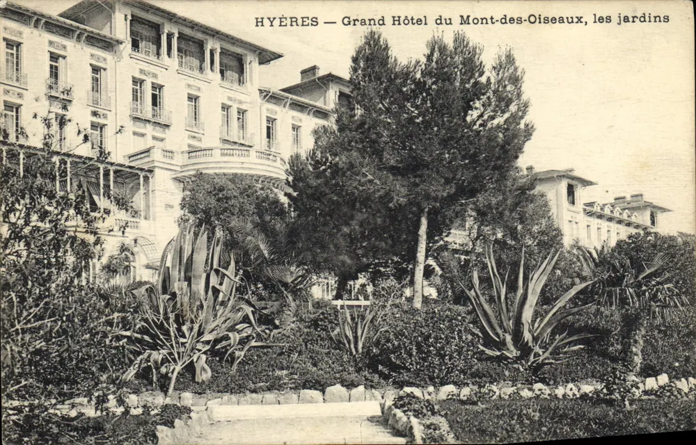 Hyères — Grand Hôtel du Mont-des-Oiseaux, die Gärten - Vorderseite