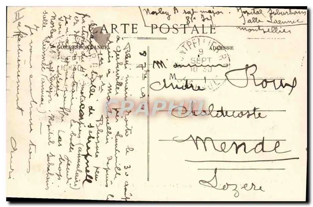 Montpellier — Entrada da Faculdade de Medicina — editor Willian Jous, n° 119 - Verso