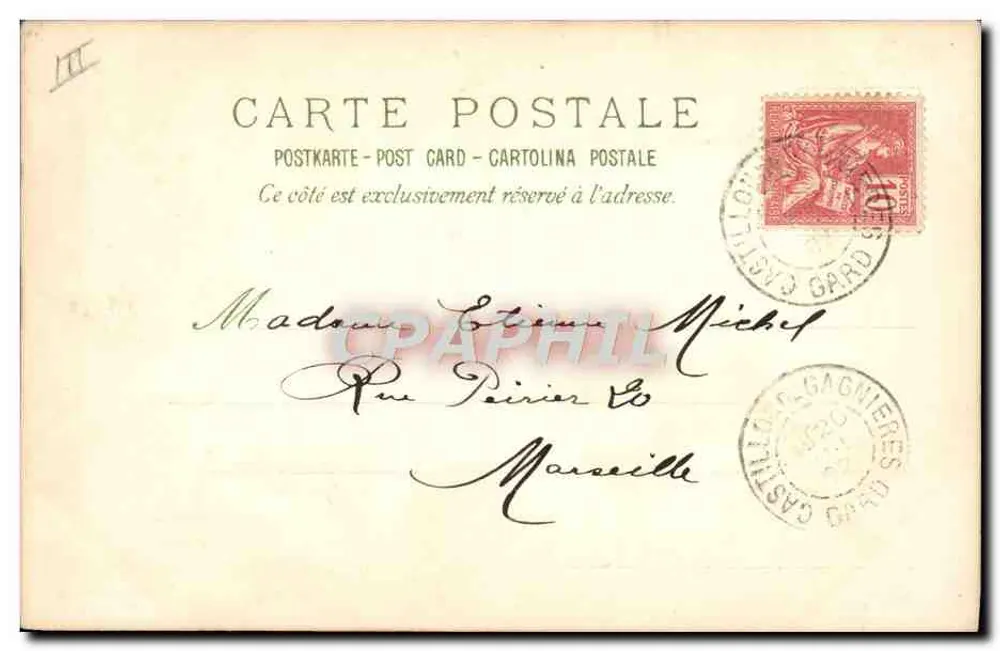 Soldado em ação — Gagnières, 1902 — Editor não identificado - Verso