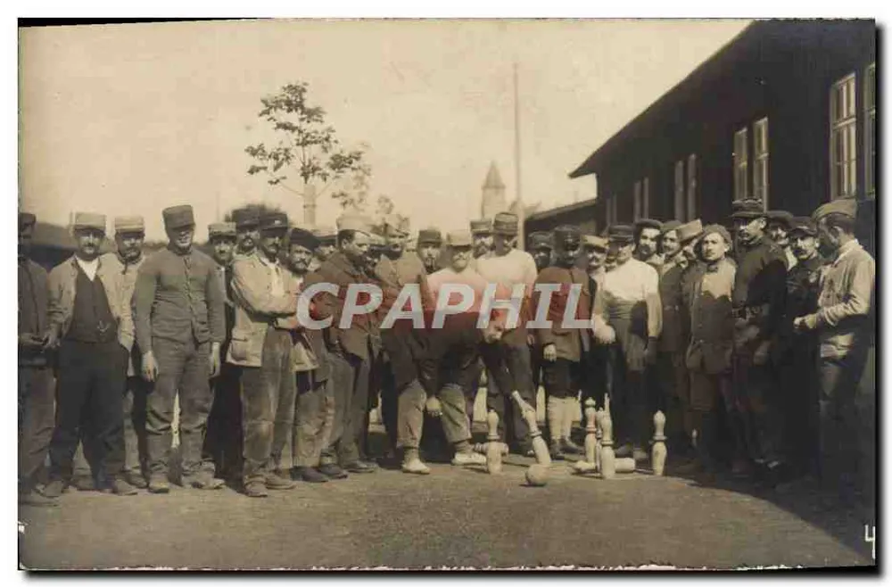 Gruppe Soldaten in Felduniform — Kegelspiel — Verlag T. Jéruy, Nr. 3189 - Vorderseite