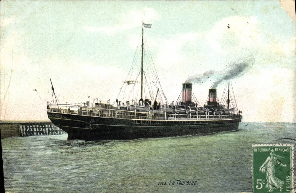 Touraine — Dampfschiff der Compagnie Générale Transatlantique — veröffentlicht von L.X. & Cie - Vorderseite