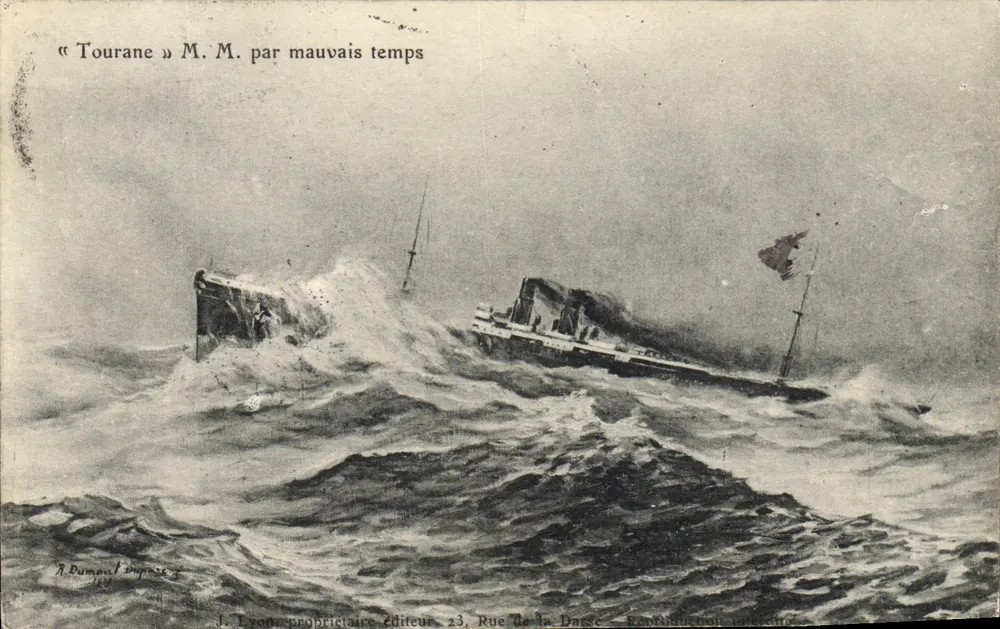 « Tourane » M.M. bei schlechtem Wetter — J. Lyon, Verleger, 23 Rue de la Darse - Vorderseite