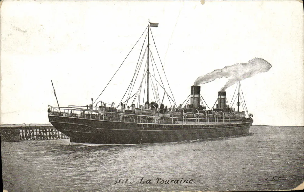 Die Loire-Region — Dampfschiff mit zwei Schornsteinen — L.V.&C. Nr. 3178 - Vorderseite