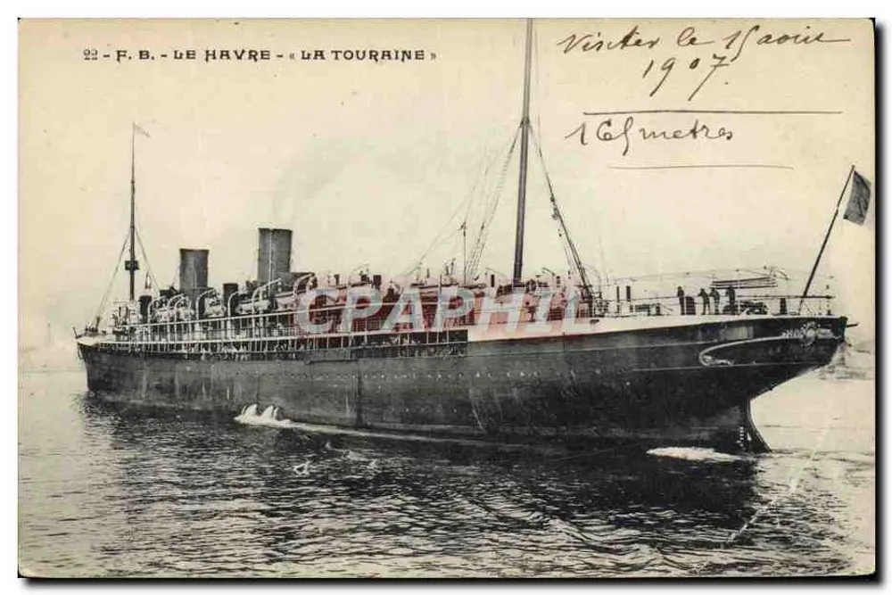 Le Havre — Das Dampfschiff « La Touraine » — F.B. (Fonds Béatrice) - Vorderseite
