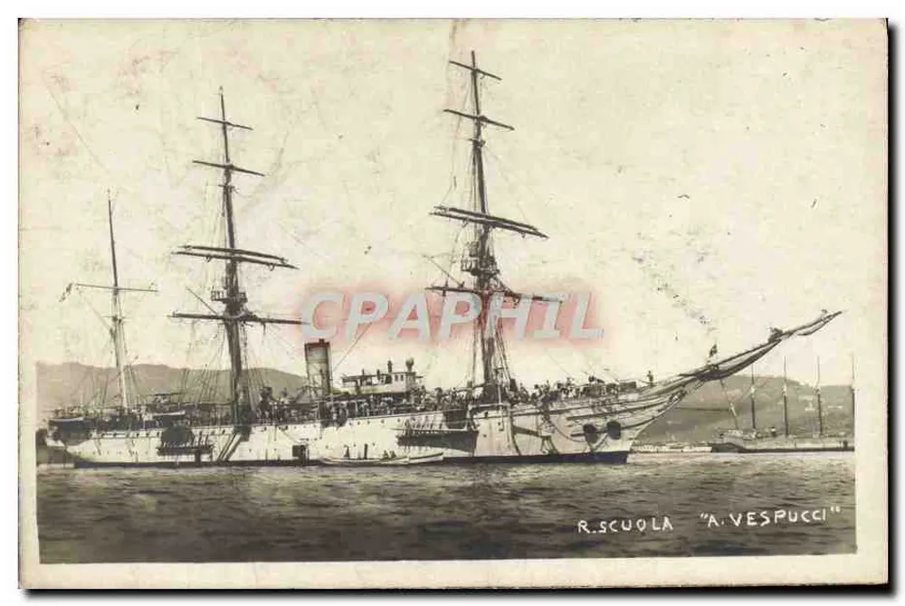 R.SCUOLA "A. VESPUCCI" — italienisches Militärschiff — Cartolineria Navale Ugo Pucci, Spezia - Vorderseite