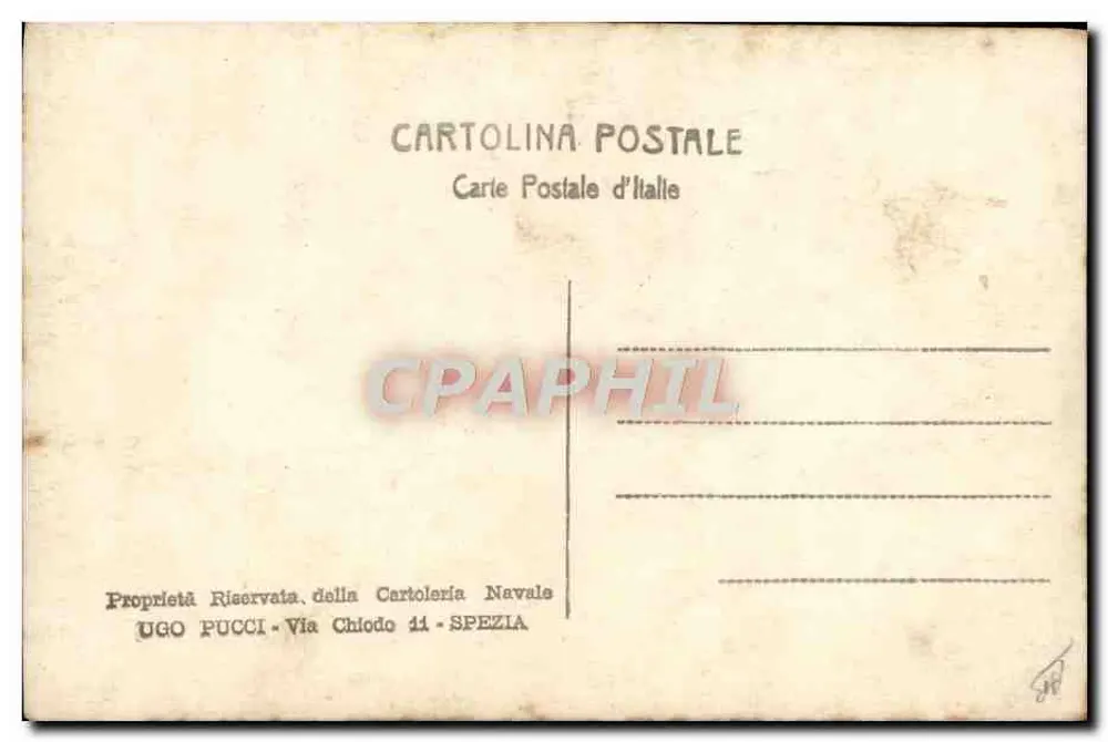 R.SCUOLA "A. VESPUCCI" — italienisches Militärschiff — Cartolineria Navale Ugo Pucci, Spezia - Rückseite
