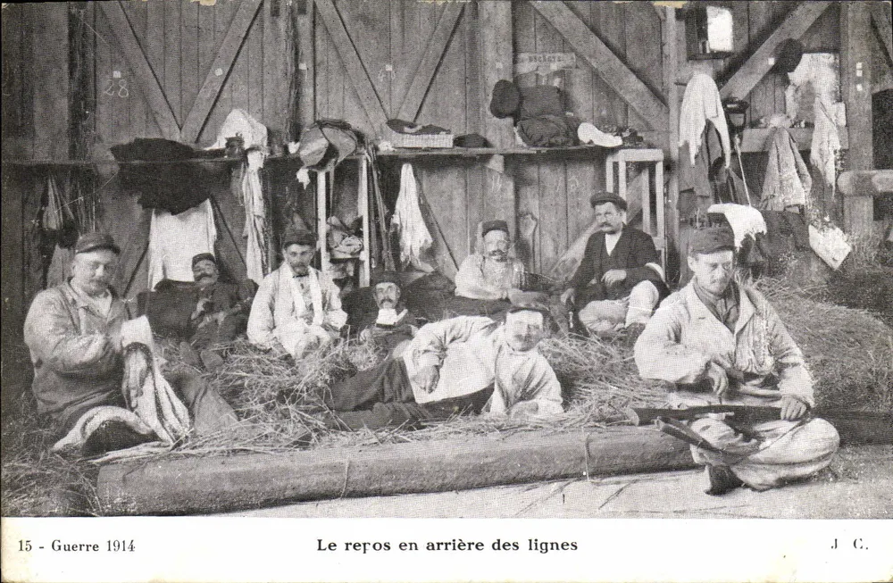 Ruhe hinter den Linien — Krieg 1914 — J.C. - Vorderseite