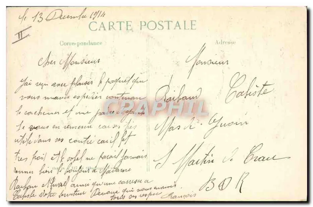 Ein Stück des Schlachtfeldes von PUISIEUX — 1914 — Dme Sèrie - Rückseite