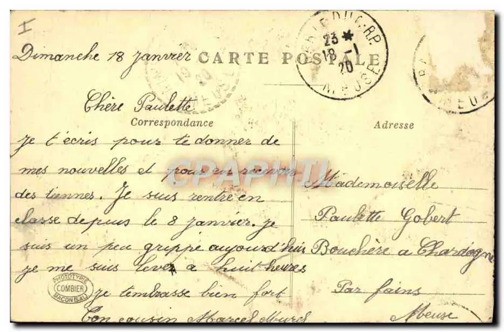 Bar-la-Duc (Meuse) — Cemitério Militar — Grande Guerra 1914-1918 - Verso
