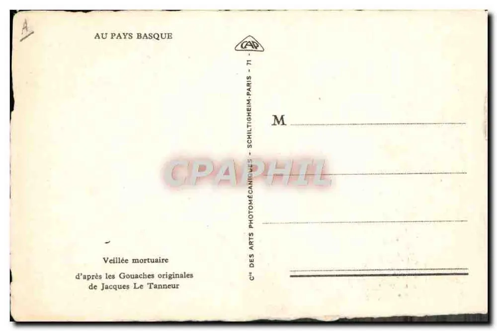 Trauerfeier — Im Baskenland — Verlag Cie des Arts Photomécaniques, Paris - Rückseite