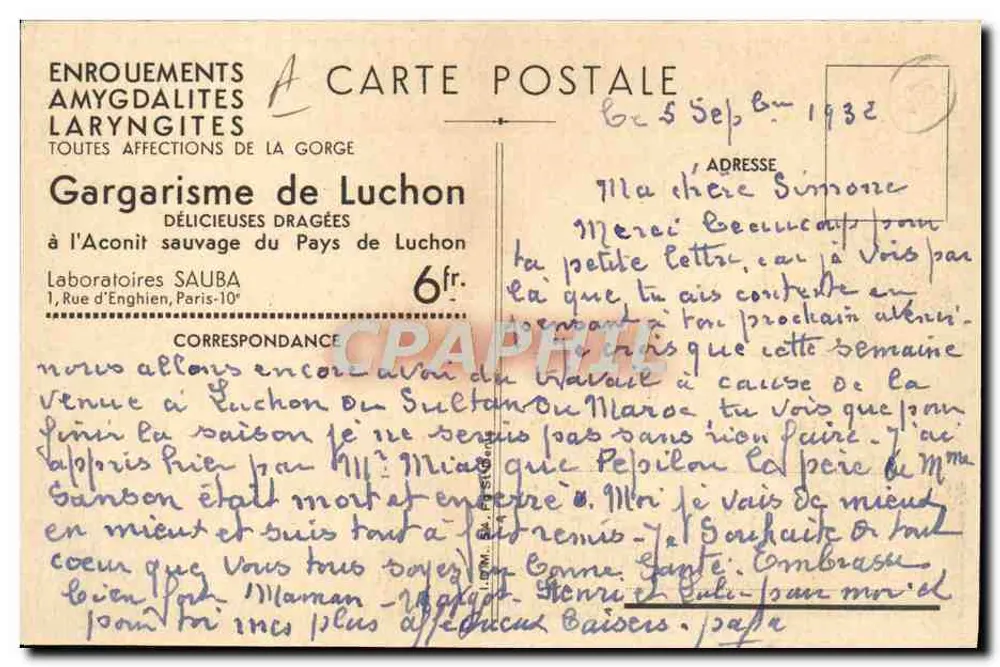 Homem e cão no paisagem montanhosa — Edições do Gargarismo de Luchon - Verso