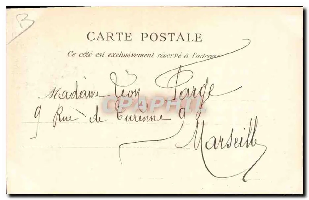 Herr R. BERTIN in seiner Imitation von "Adrienne Larive" — Folies-Marigny - Rückseite