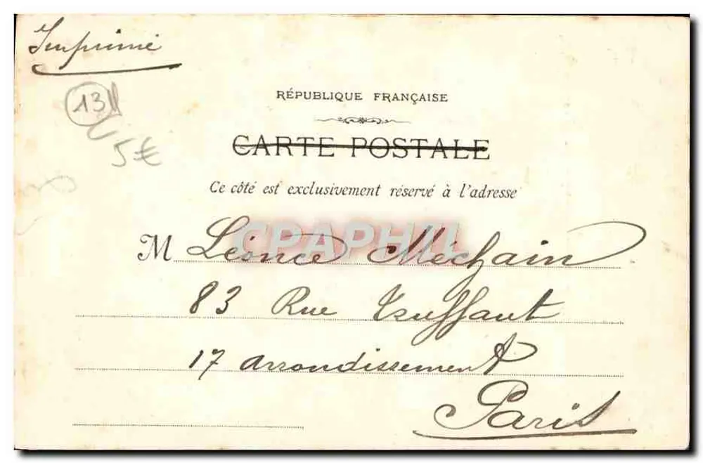 Marseille - Les Ascenseurs de N.D. de la Garde — Phototypie E. Larour, 10, rue Thubaneau - Verso