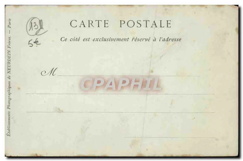 Marseille — L'Avant-Port — Collections ND Phot, n° 104 - Verso