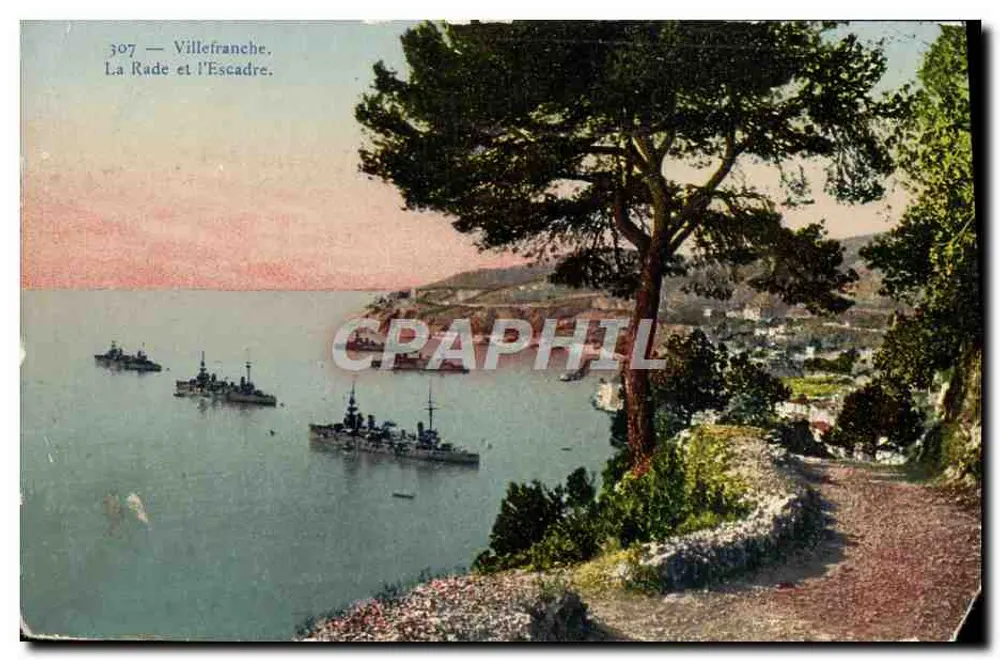 Villefranche — La Rade et l'Escadre — Édition Silelta Phot. Nice, n° 307 - Vorderseite