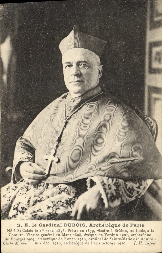 Seine Exzellenz Kardinal DUBOIS, Erzbischof von Paris — J.H. Déposé — Cliché Manuel - Vorderseite