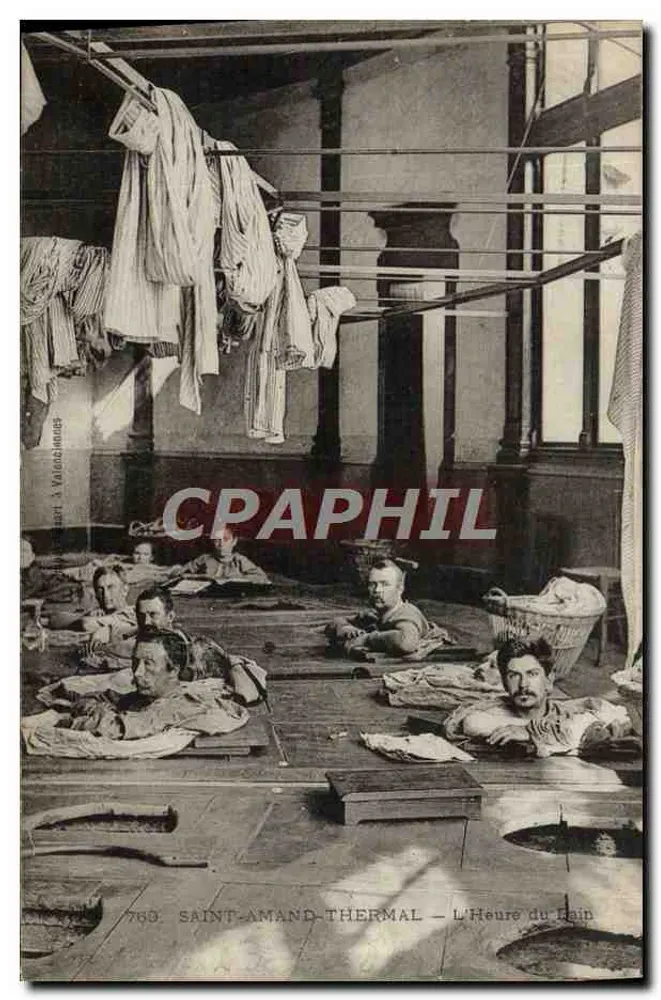 Saint-Amand-Thermal — A Hora do Banho — Editor: H. Valcambes, n° 760 - Frente