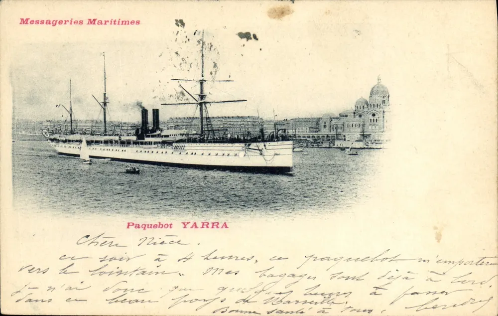 Dampfer YARRA — Messageries Maritimes — Marseille - Vorderseite