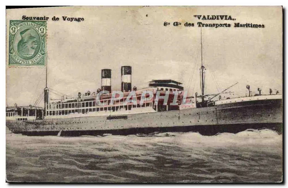 Dampfer "Valdivia" — Gesellschaft der Seefahrt — Reiseerinnerung - Vorderseite