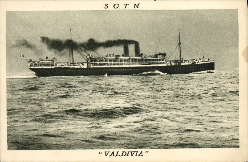 Nave a vapore "Valdivia" — S.G.T.M. — Società Generale di Trasporti Marittimi - Recto