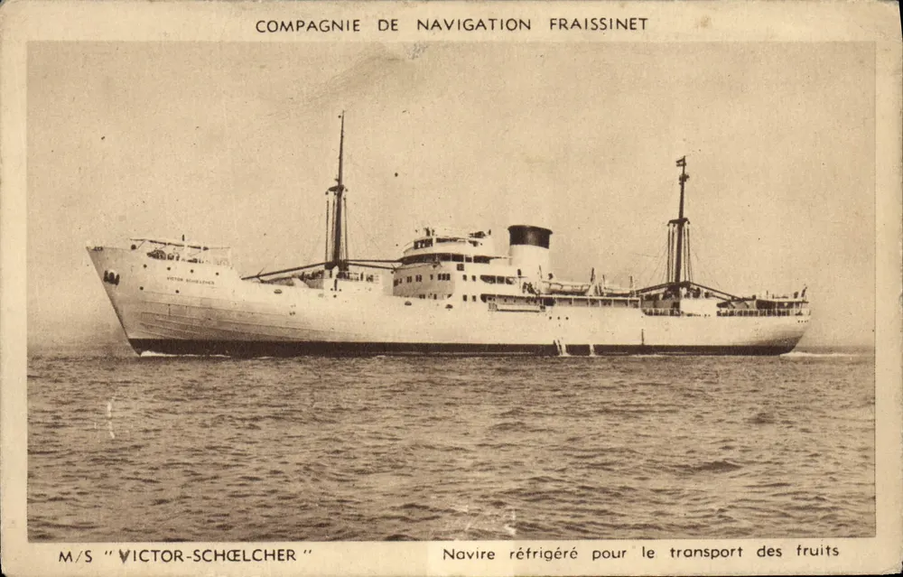 M/S "VICTOR-SCHÉLCHER" — Kühlfrachter für Fruchtförderung — Compagnie de Navigation Fraissinet - Vorderseite