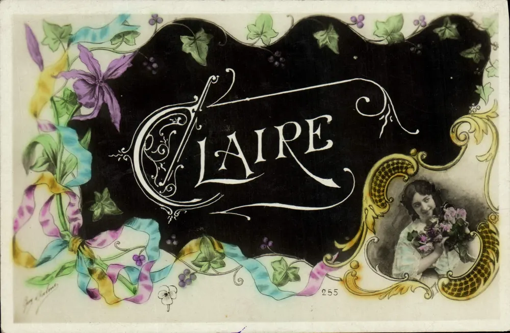 Claire — Carte postale décorative — Editor: J. Dalmont, n° 255 - Frente