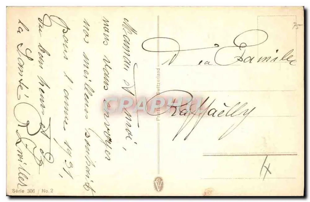 Bouquet de pinos y flores — Buen Año — A. Wogney - Reverso