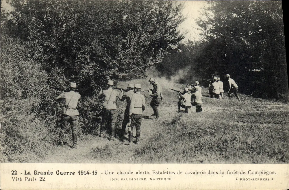 Kavalleriekuriere in dem Wald von Compiègne — Der Große Krieg 1914-15 — IMP. BAUDINIÈRE, NANTERRE - Vorderseite